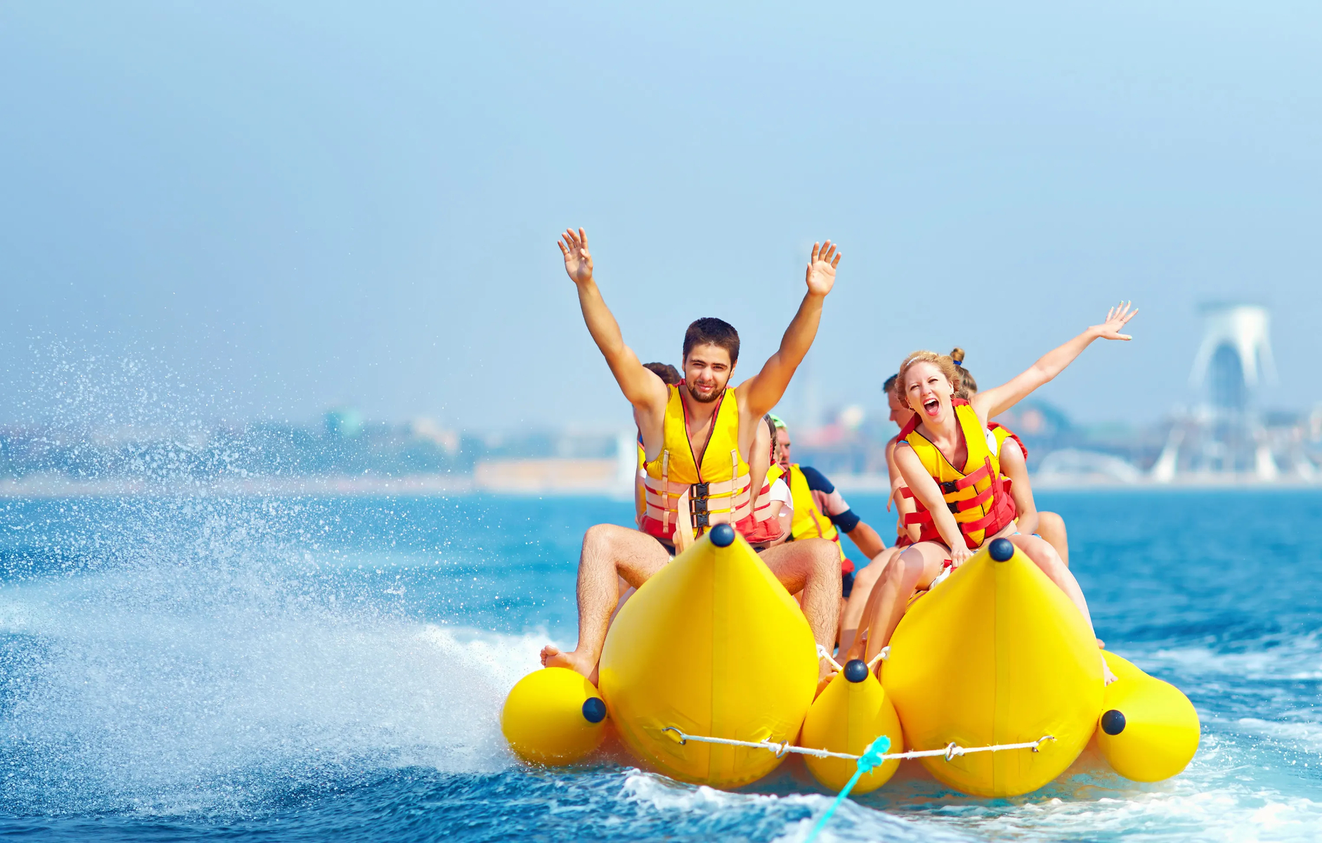 Couple-focused reel style water sports visual in Bali